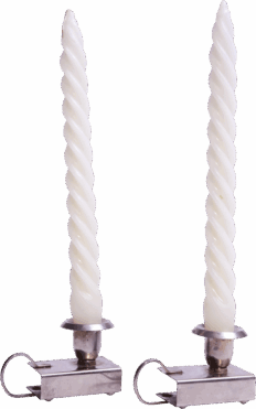 Paire de bougeoirs et leur bougies de bibliothèque - 1920 - CHINE DE NOEL