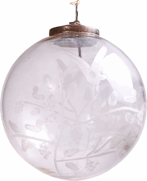 Boule de Noël en verre ciselé - 1900 - CHINE DE NOEL