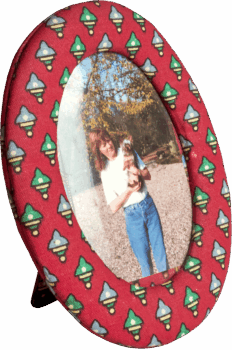 Cadre miniature en tissu fait main - CHINE DE NOEL